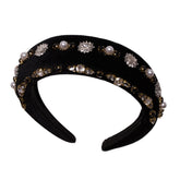 Bentita Neagra Lata Catifea Aplicatii Perle